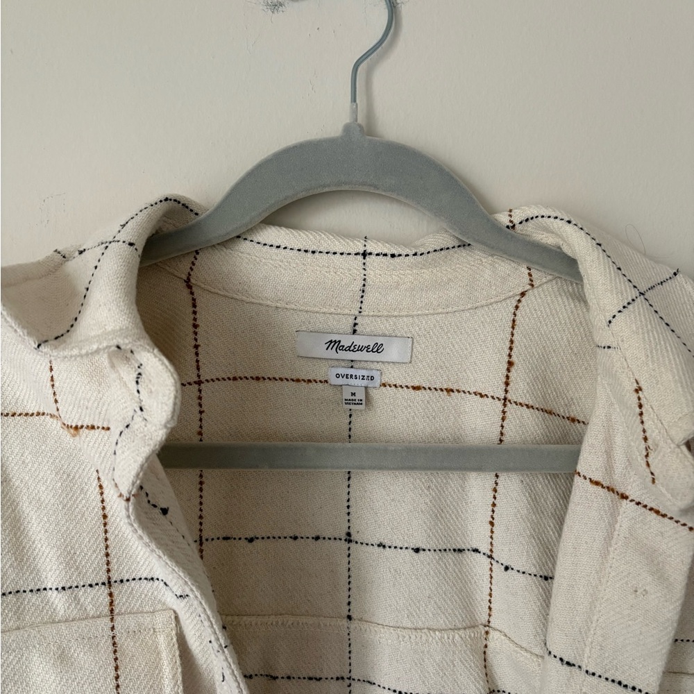 Madewell Beige Checkered Utility Jacket - Picture 2 of 3